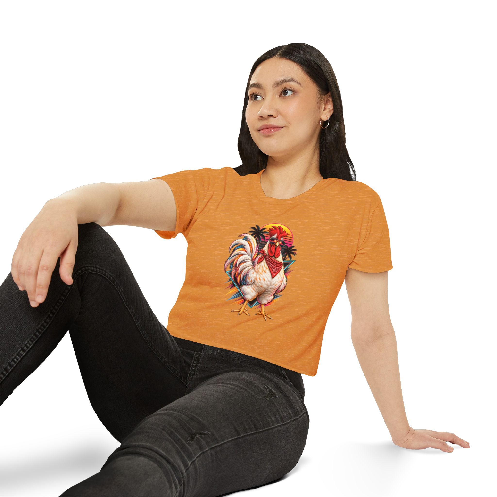Rooster Sunset Crop Top — Women's Festival Tank Top