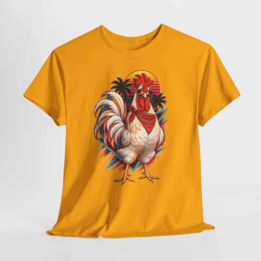 Rooster Sunset T-Shirt — Tropical Vintage Rooster Graphic Tee