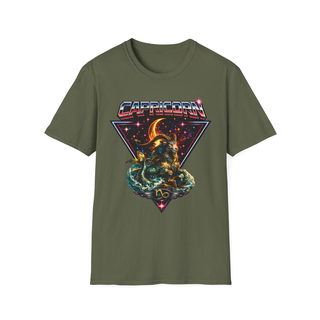 Capricorn Zodiac T-Shirt — Retro Cosmic Sea Goat Astrological Tee