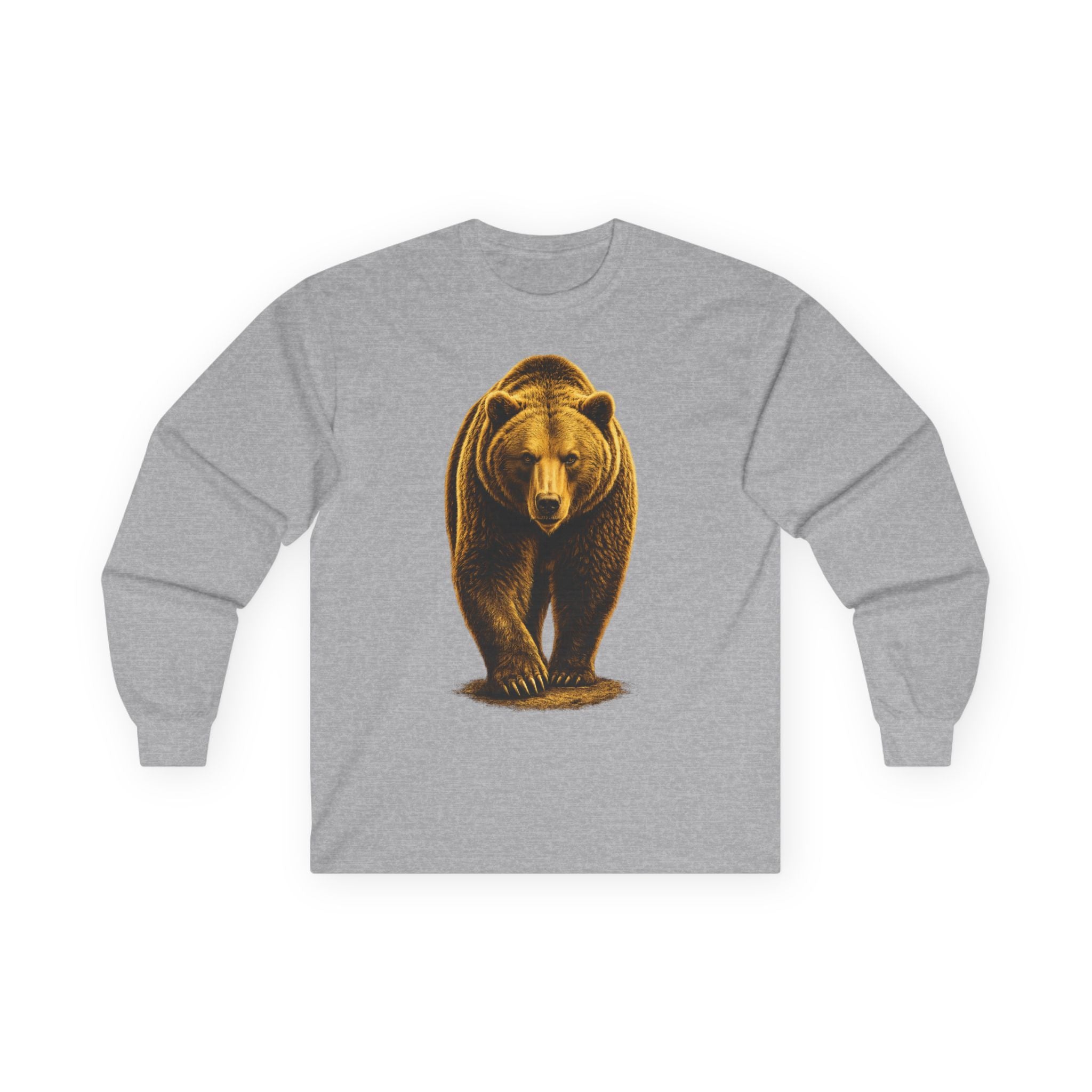 Grizzly Bear Front Graphic Long Sleeve Tee