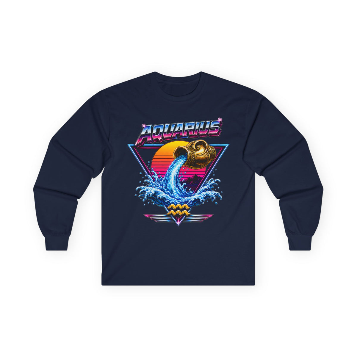 Aquarius Retro Wave Long Sleeve Tee