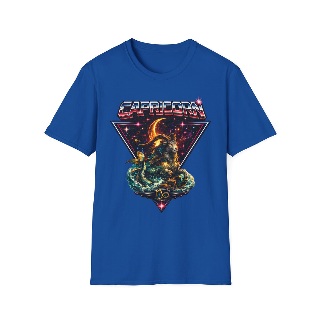 Capricorn Zodiac T-Shirt — Retro Cosmic Sea Goat Astrological Tee