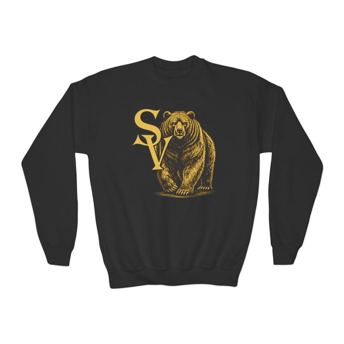 Diane J. design  Crewneck Sweatshirt — Vintage Bear Graphic with SV Lettering