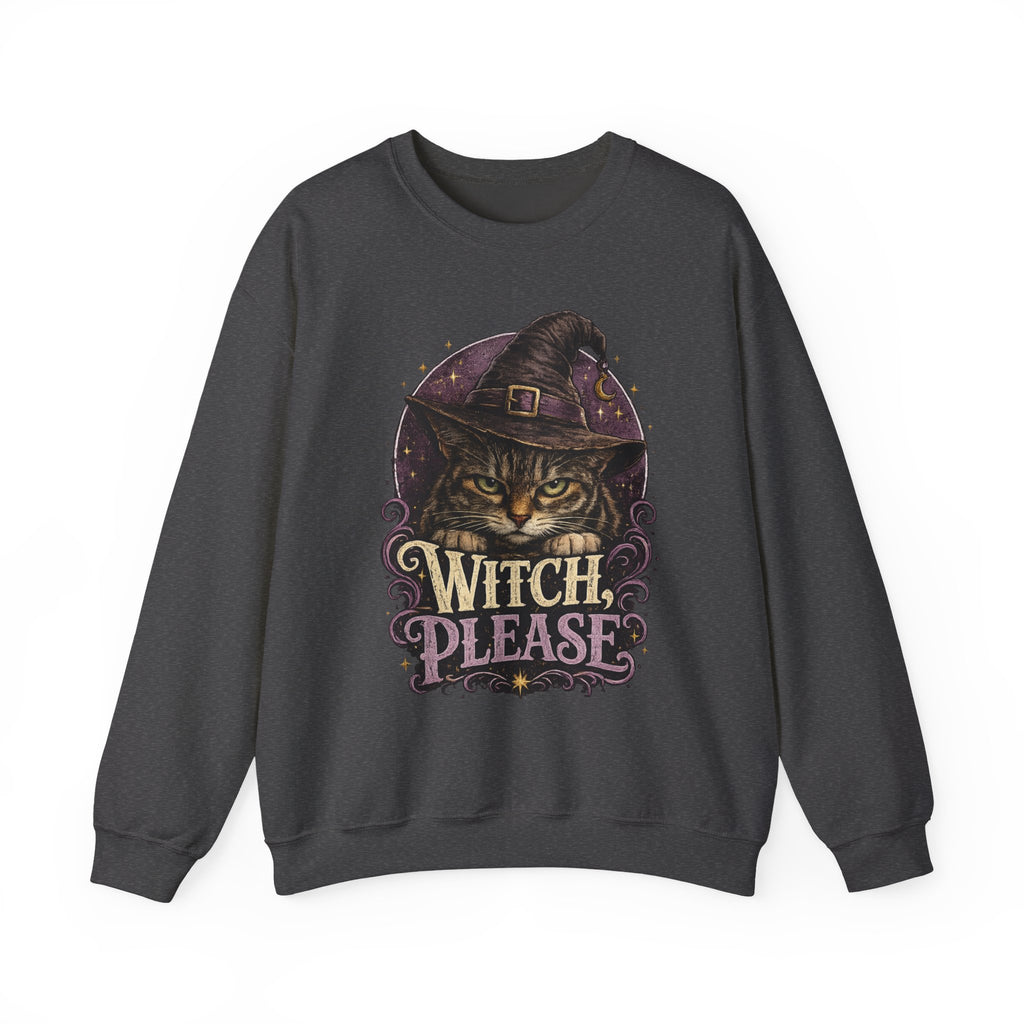 Witch Please Sweatshirt — Halloween Cat Witch Graphic Crewneck