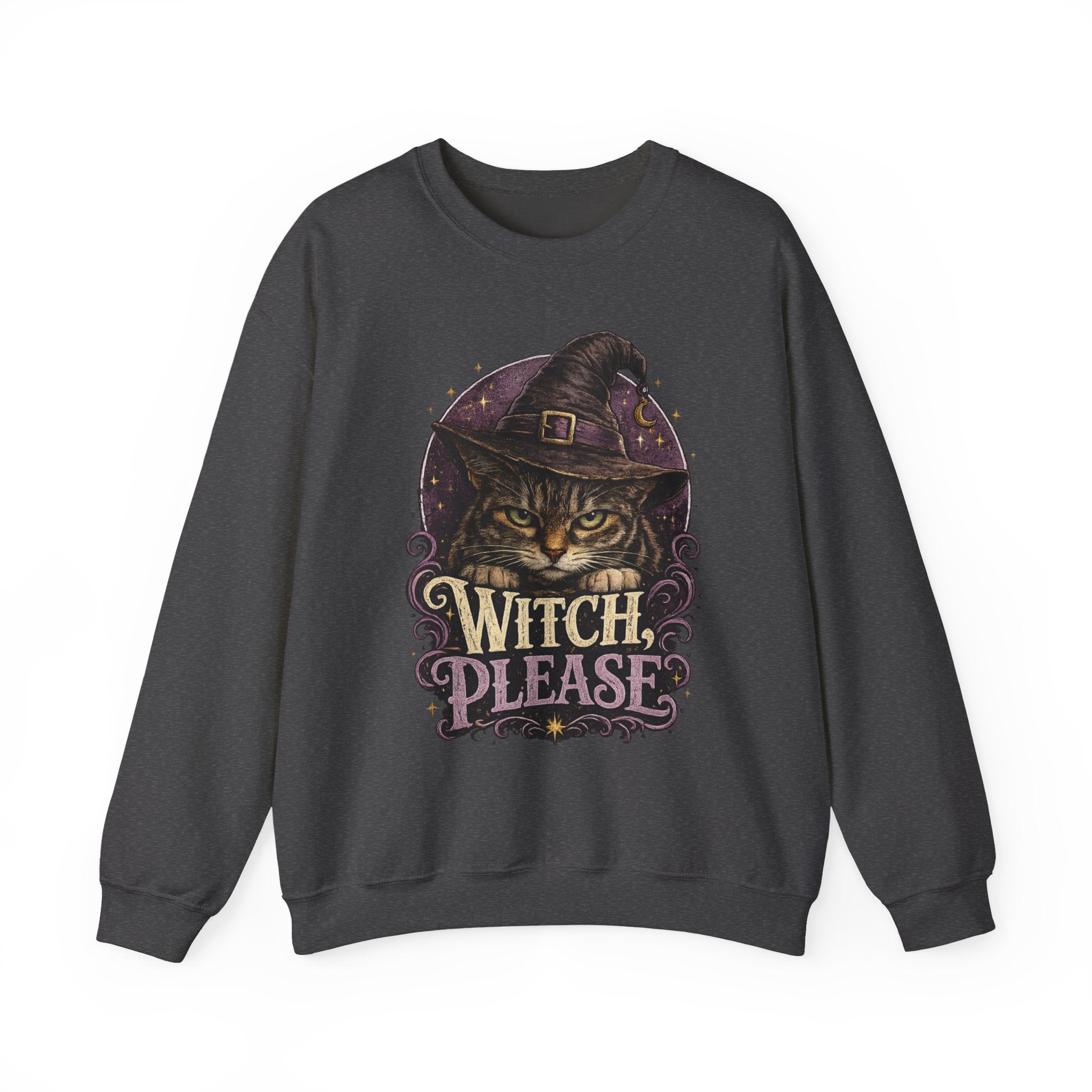 Witch Please Sweatshirt — Halloween Cat Witch Graphic Crewneck