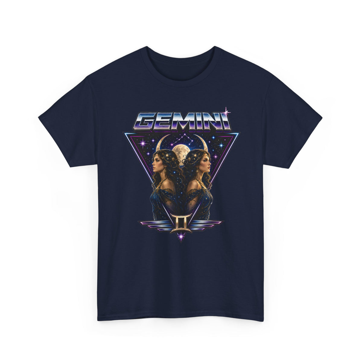 Gemini Zodiac Tee — Retro Twin Goddess Astrology T-Shirt