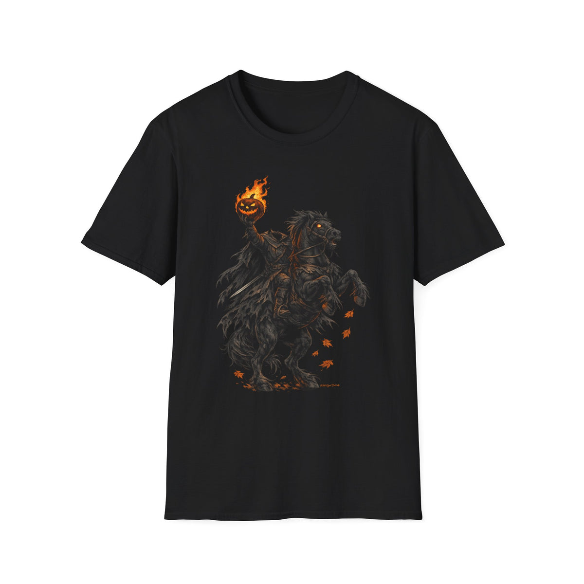 Headless Horseman Halloween T-Shirt — Spooky Pumpkin Rider Tee