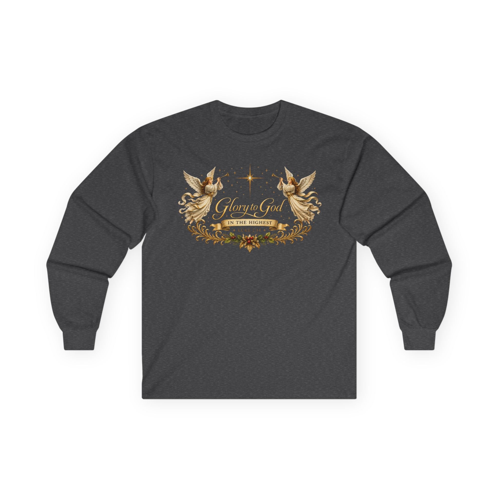 "Glory to God" Angel Christmas long sleeve Holiday Shirt