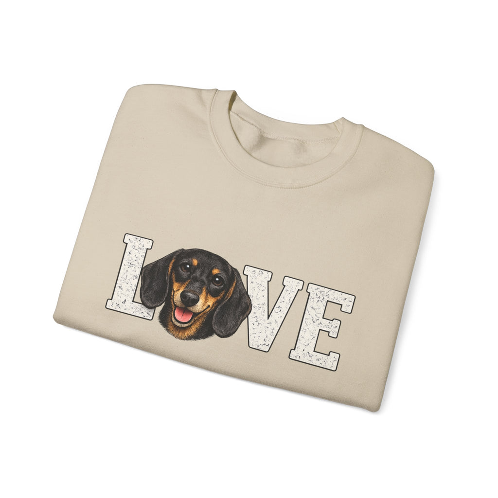 Dachshund Love Crewneck Sweatshirt — Cute Dog Lover Pullover