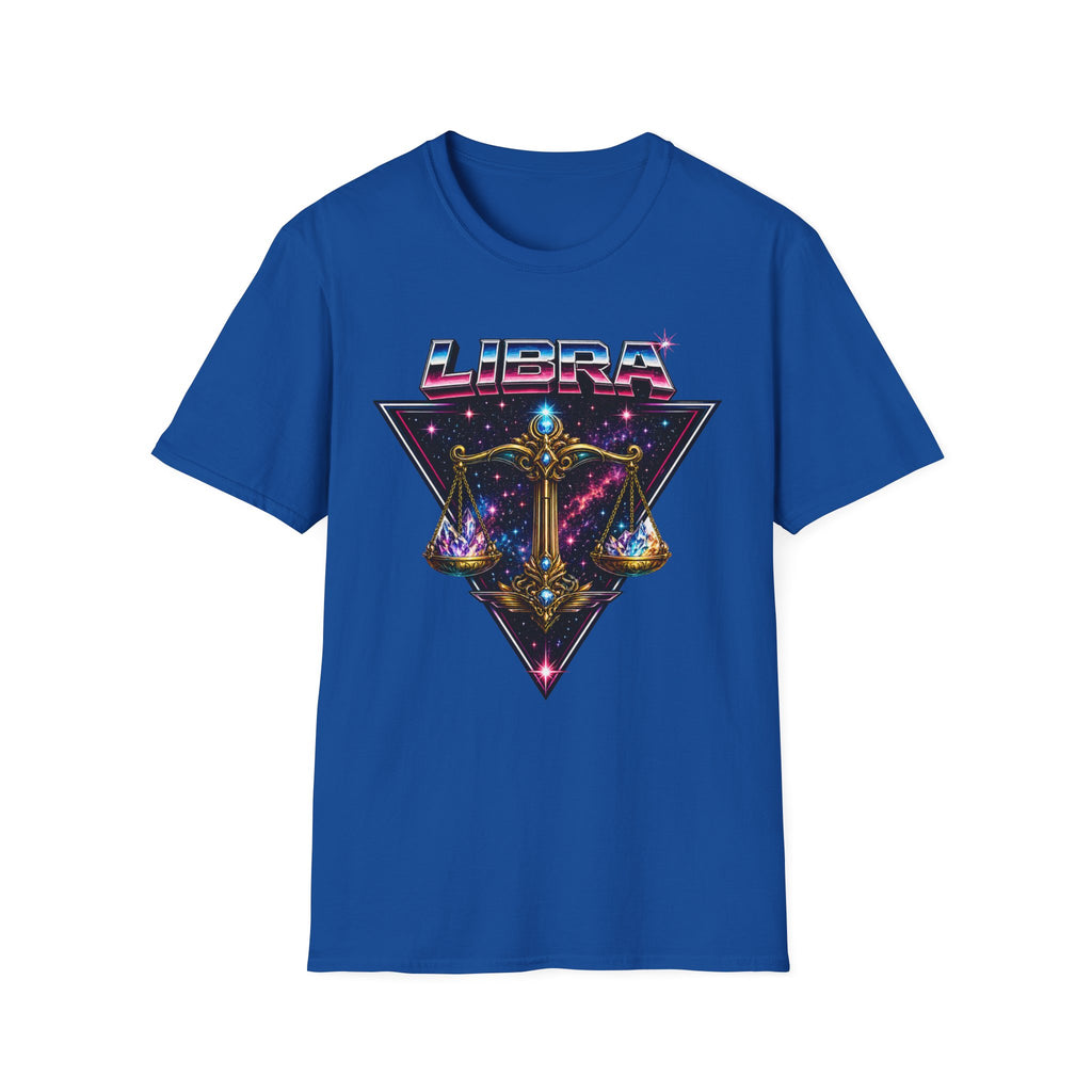 Libra Zodiac T-Shirt — Retro Neon Scales Astrology Tee