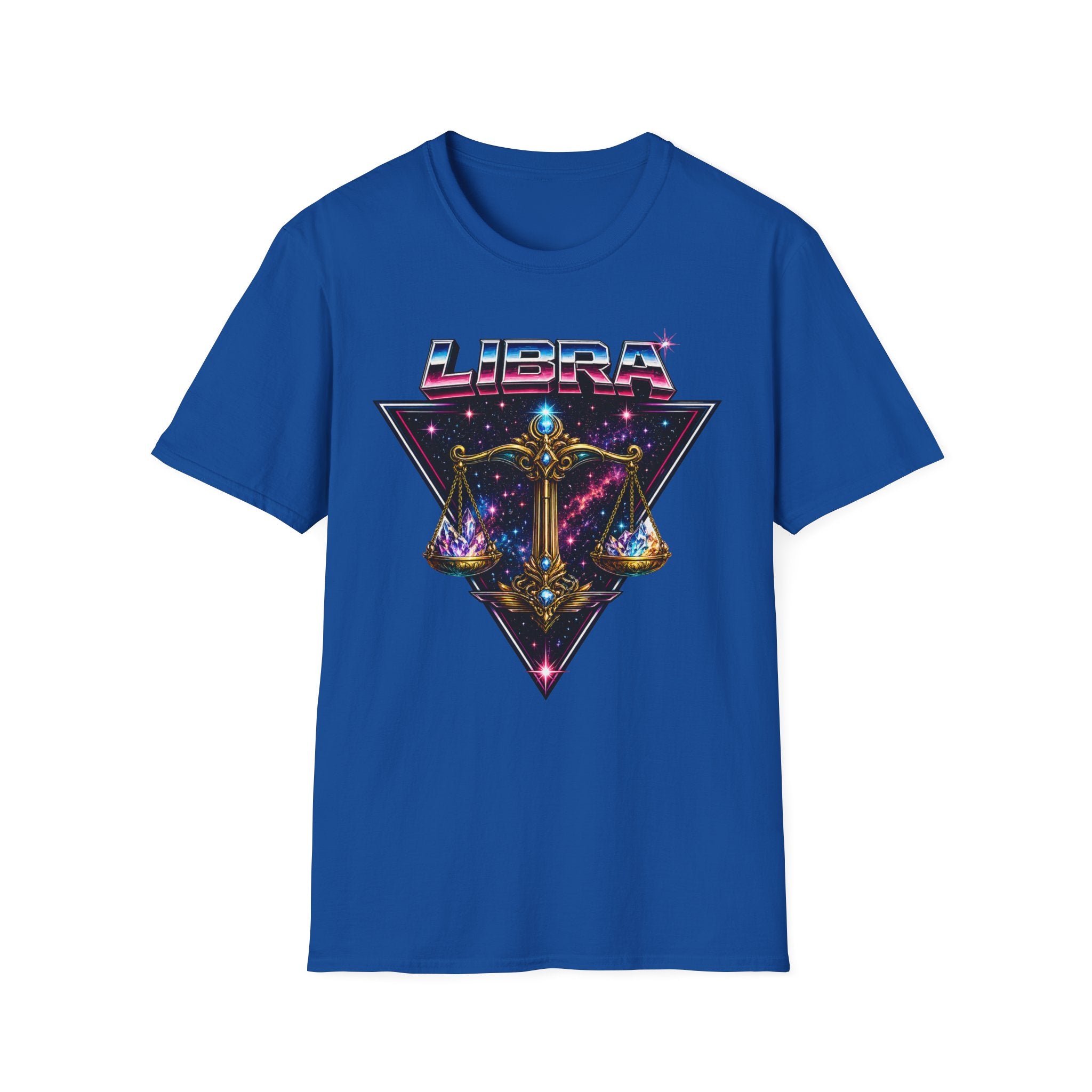Libra Zodiac T-Shirt — Retro Neon Scales Astrology Tee