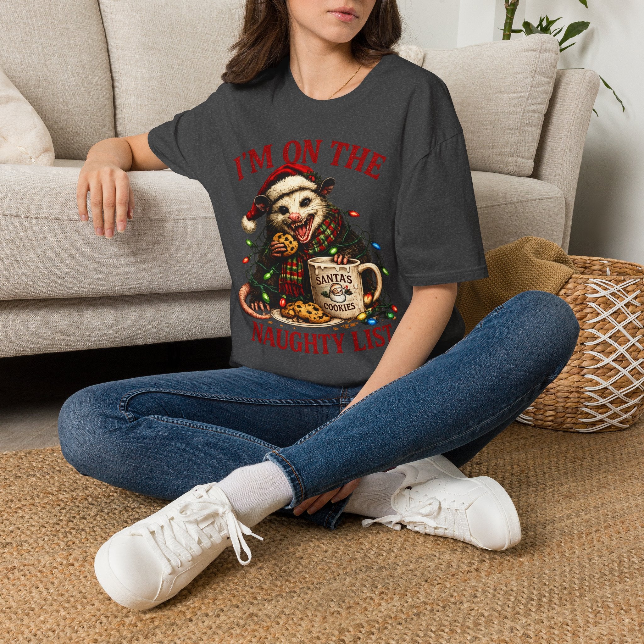 I'm On The Naughty List Possum T-Shirt — Funny Holiday Christmas Tee
