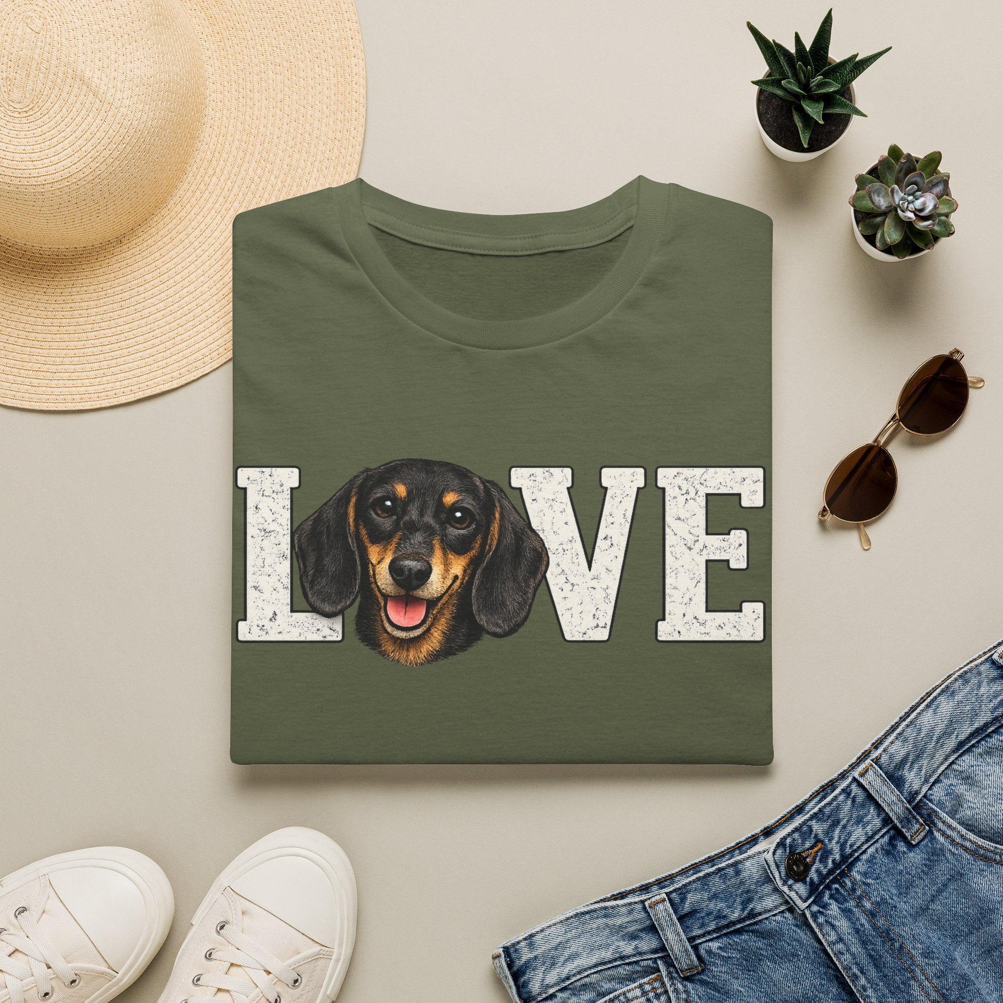 Dachshund LOVE T-Shirt — Cute Wiener Dog Graphic Tee for Dog Lovers