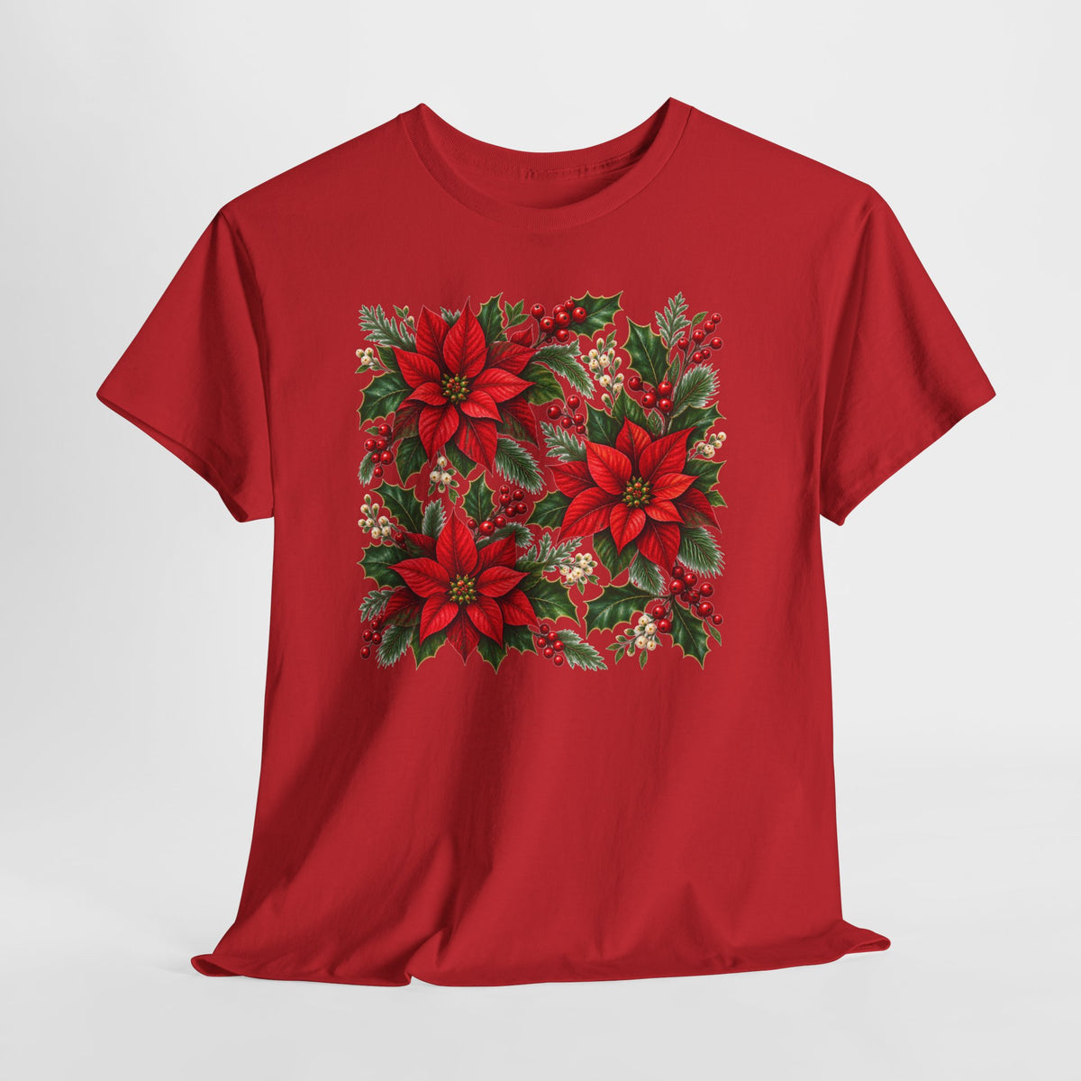 Poinsettia Square Floral Christmas Tee