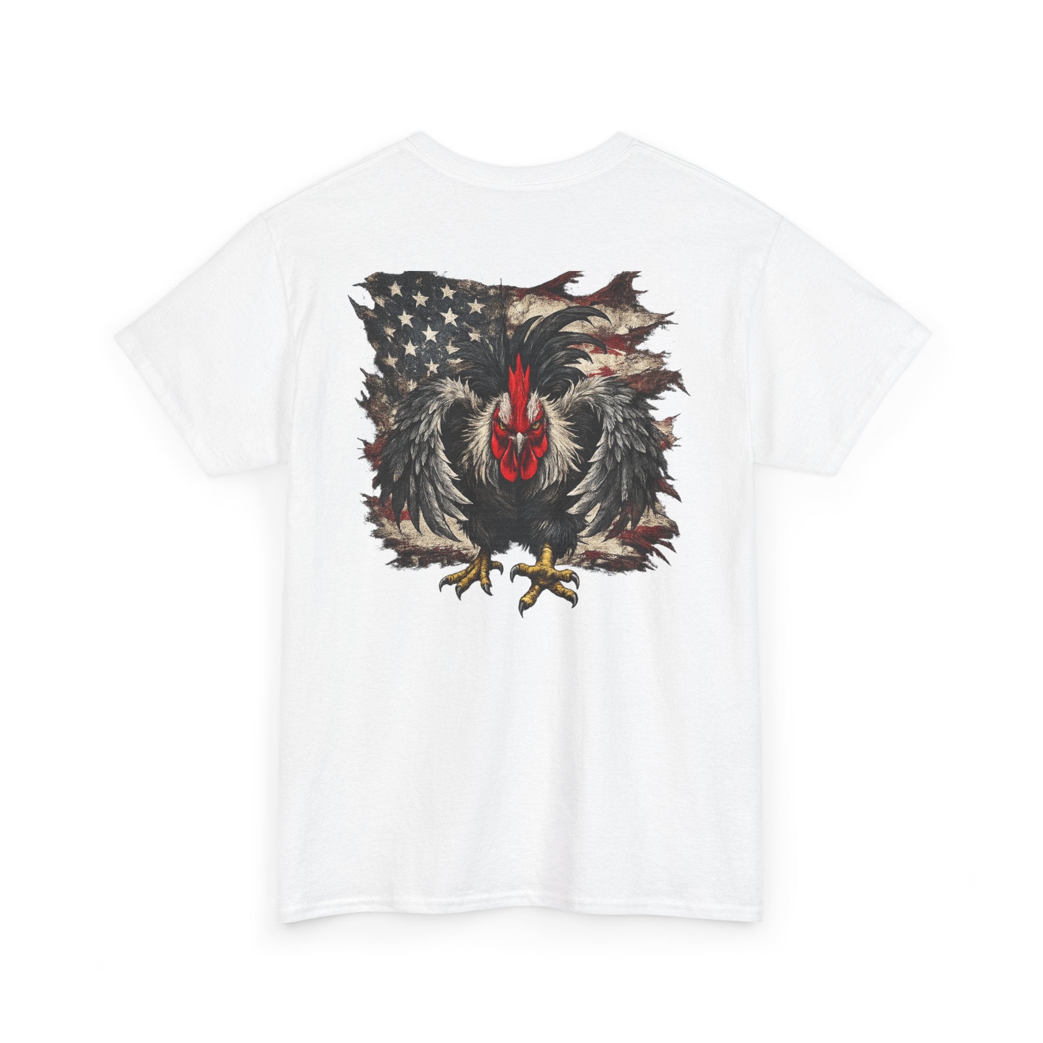 Patriotic Rooster Tee - American Flag Chicken Graphic T-Shirt