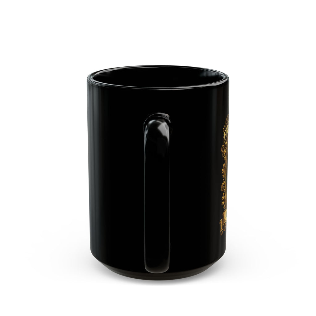 French Bulldog Crest Black Mug (11oz/15oz) – Vintage Dog Lover Coffee Cup