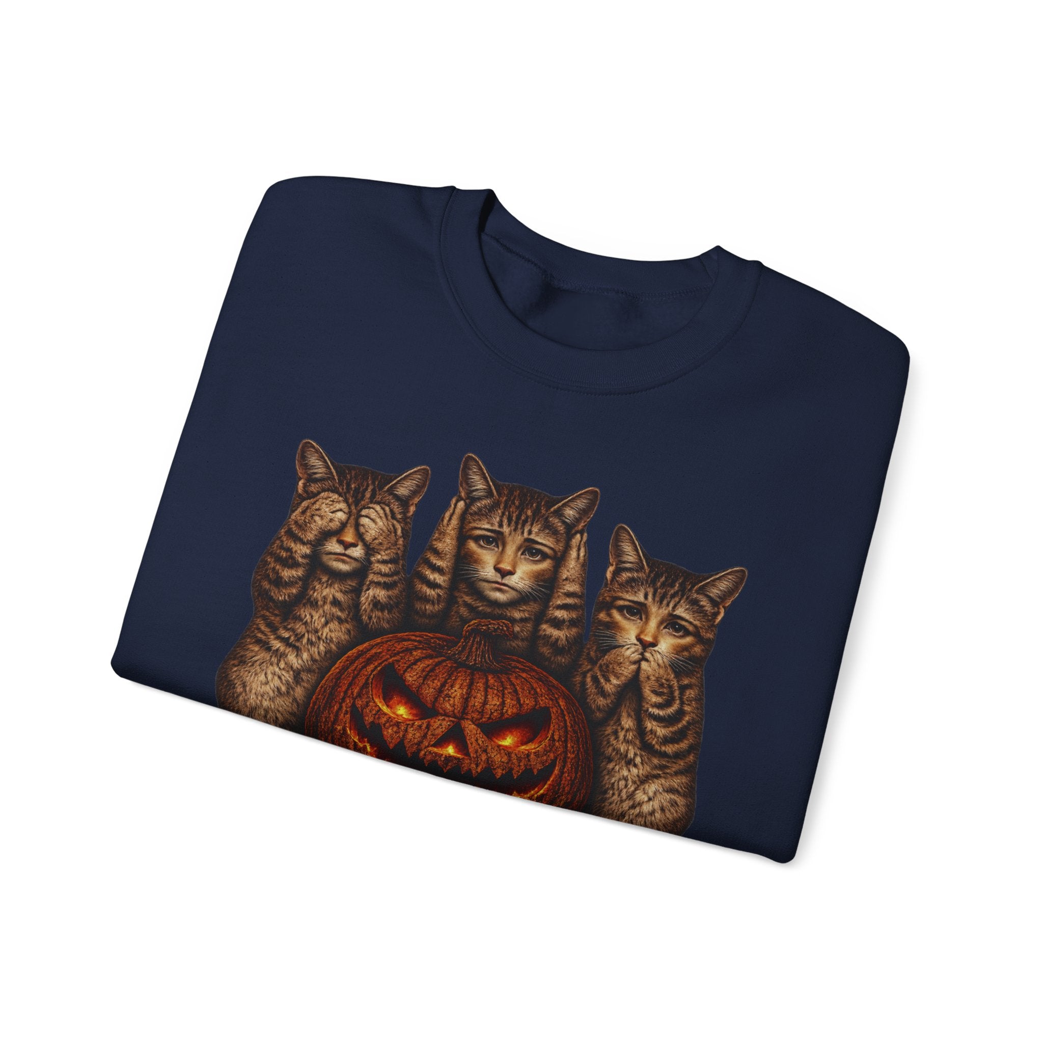 Halloween Cat Pumpkin Crewneck Sweatshirt