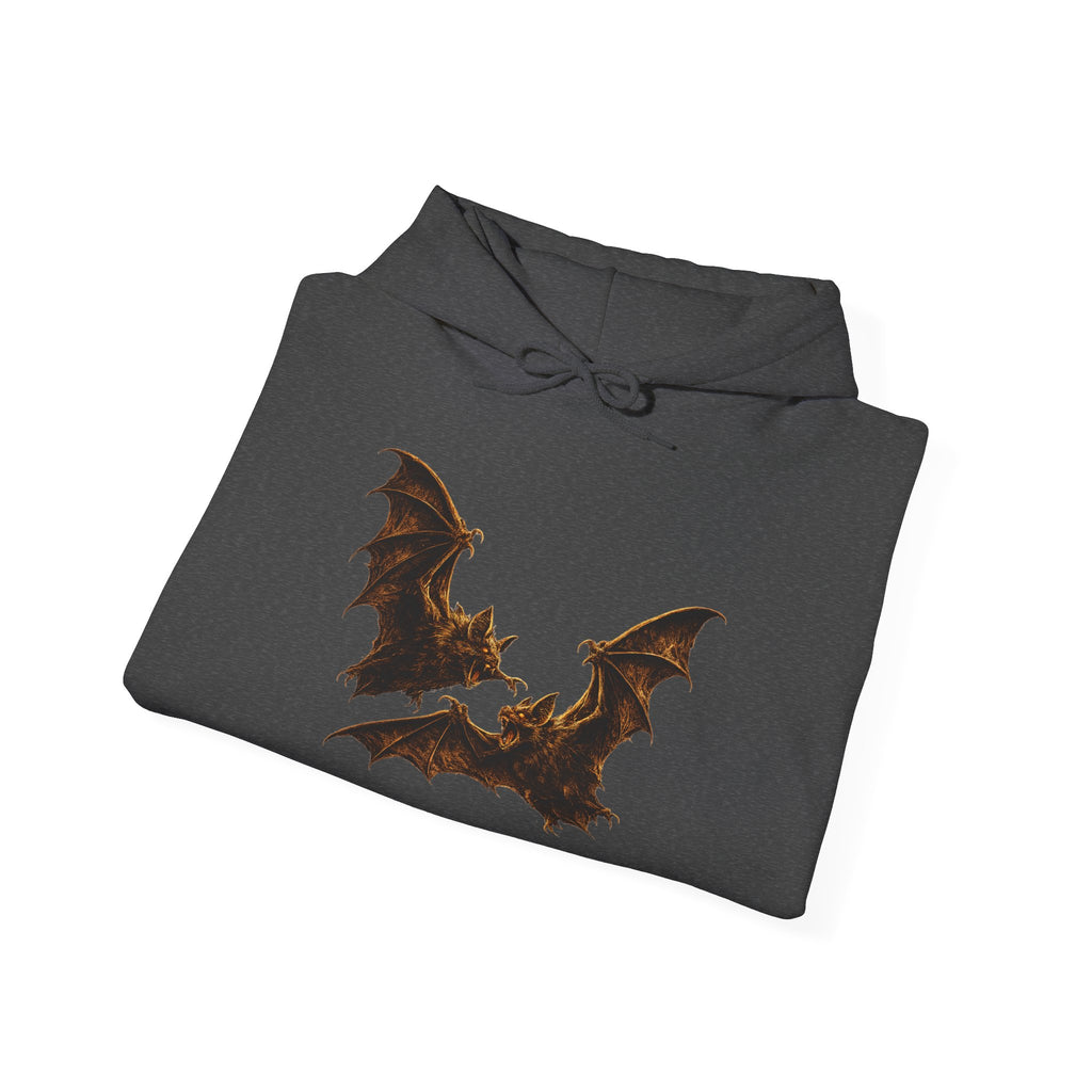 Bat Silhouette Hoodie – Fiery Gothic Bat Graphic Pullover