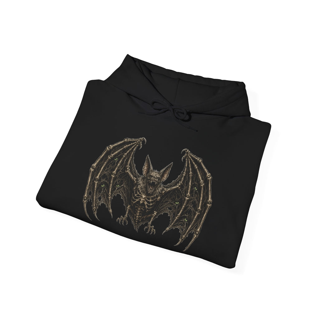 Gothic Bat Graphic Hoodie — Vintage Winged Bat Sweatshirt