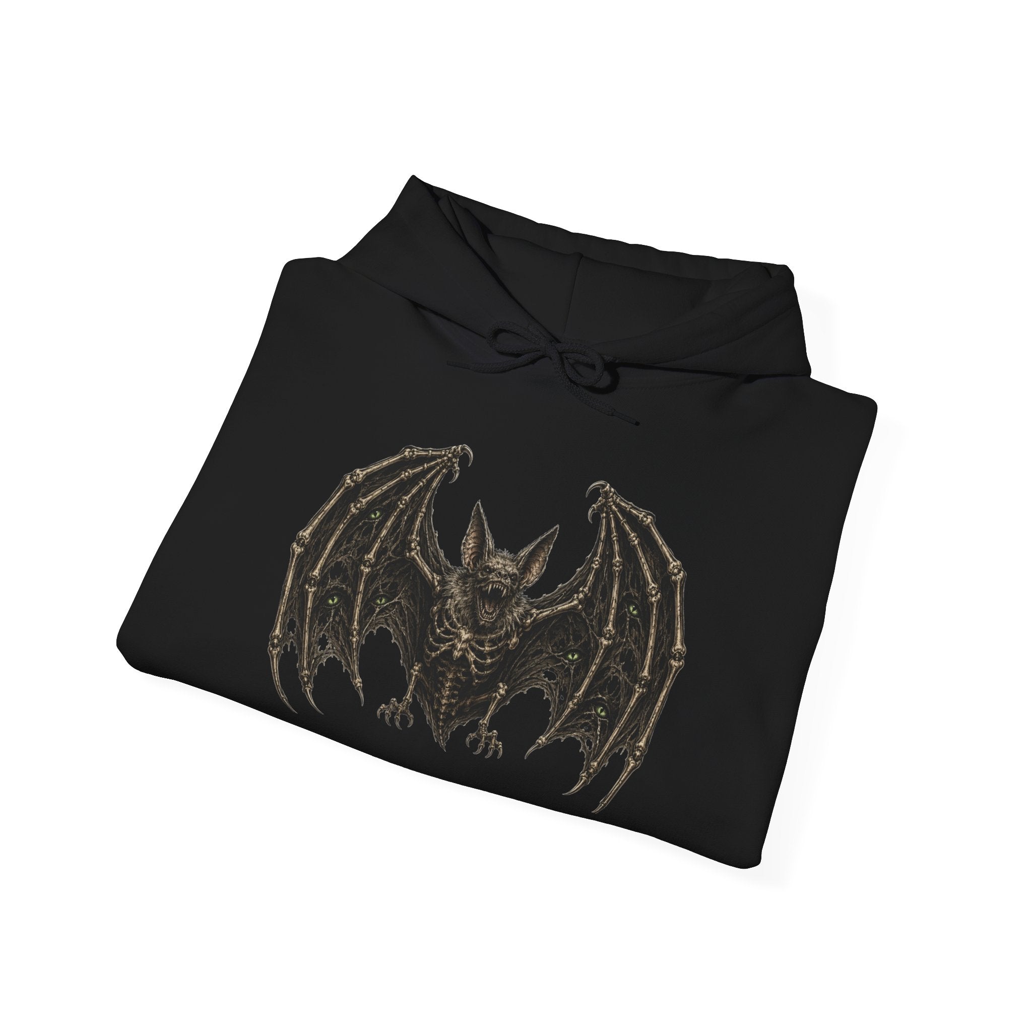 Gothic Bat Graphic Hoodie — Vintage Winged Bat Sweatshirt