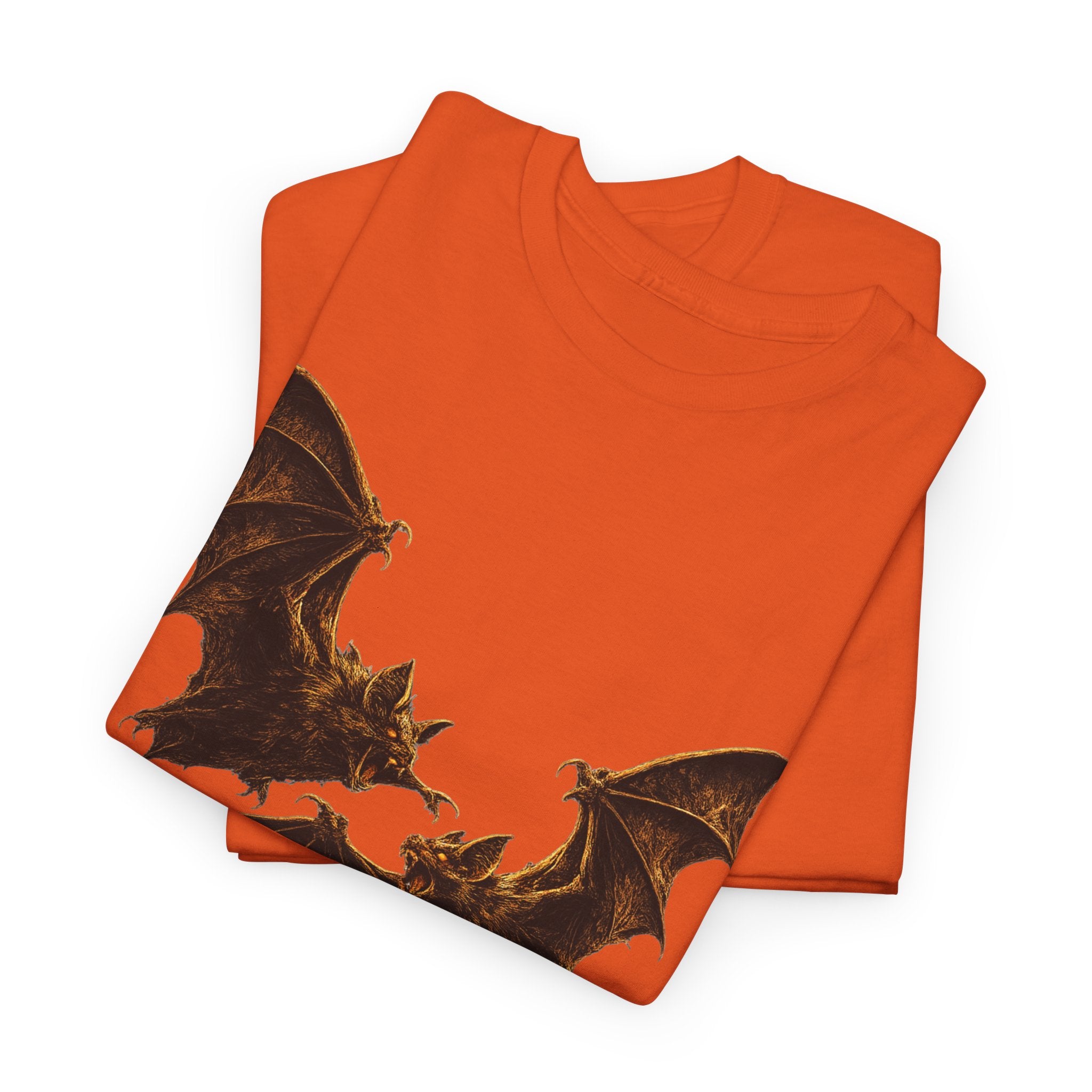Bat duo Graphic Tee — Vintage Gothic Bat Illustration Shirt