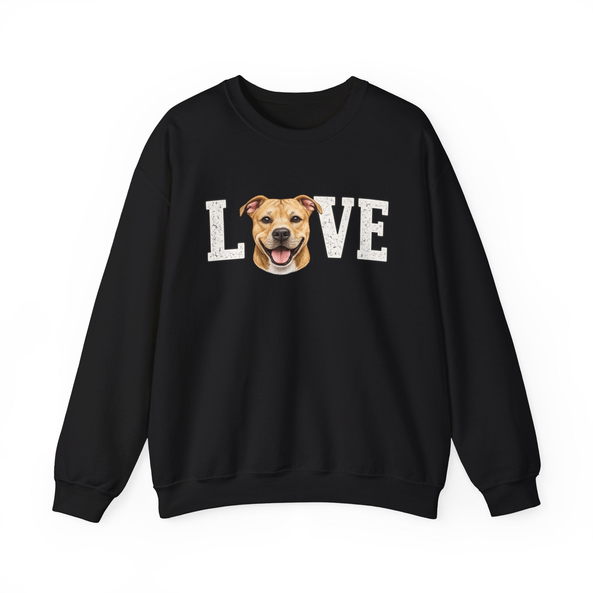 Sweatshirt — "LOVE" Dog Face Crewneck | Cute Pet Lover Pullover