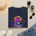 Halloween Neon Ghost T-Shirt — Retro Haunted House Pumpkin Design