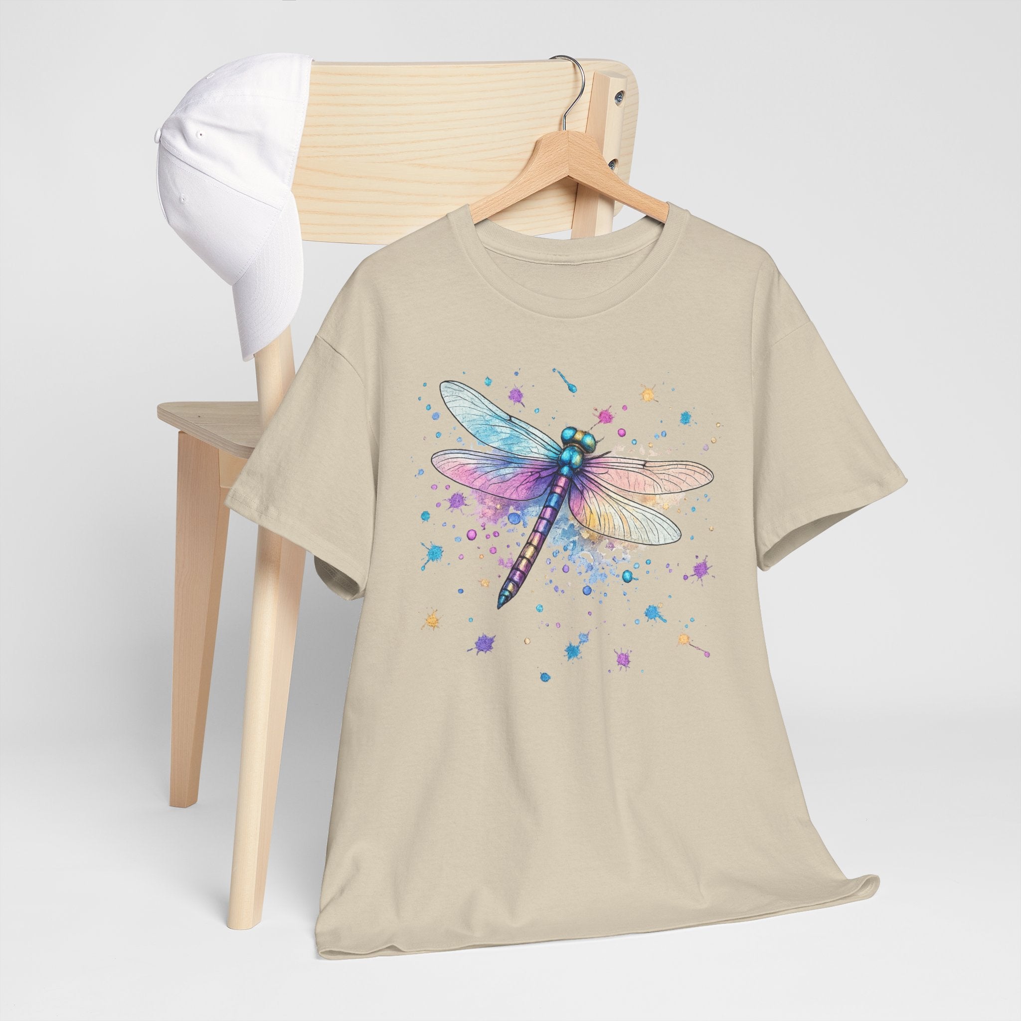 Dragonfly Watercolor T-Shirt — Pastel Splatter Nature Tee