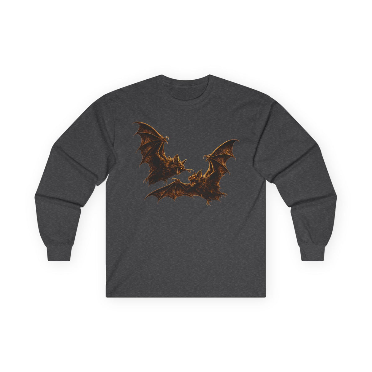 Bat Silhouette Long Sleeve Tee — Spooky Gothic Halloween Shirt