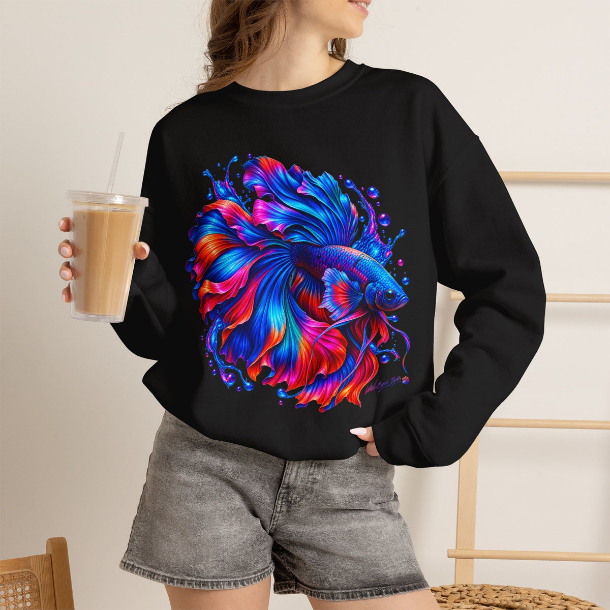 Betta Fish Colorburst Crewneck Sweatshirt