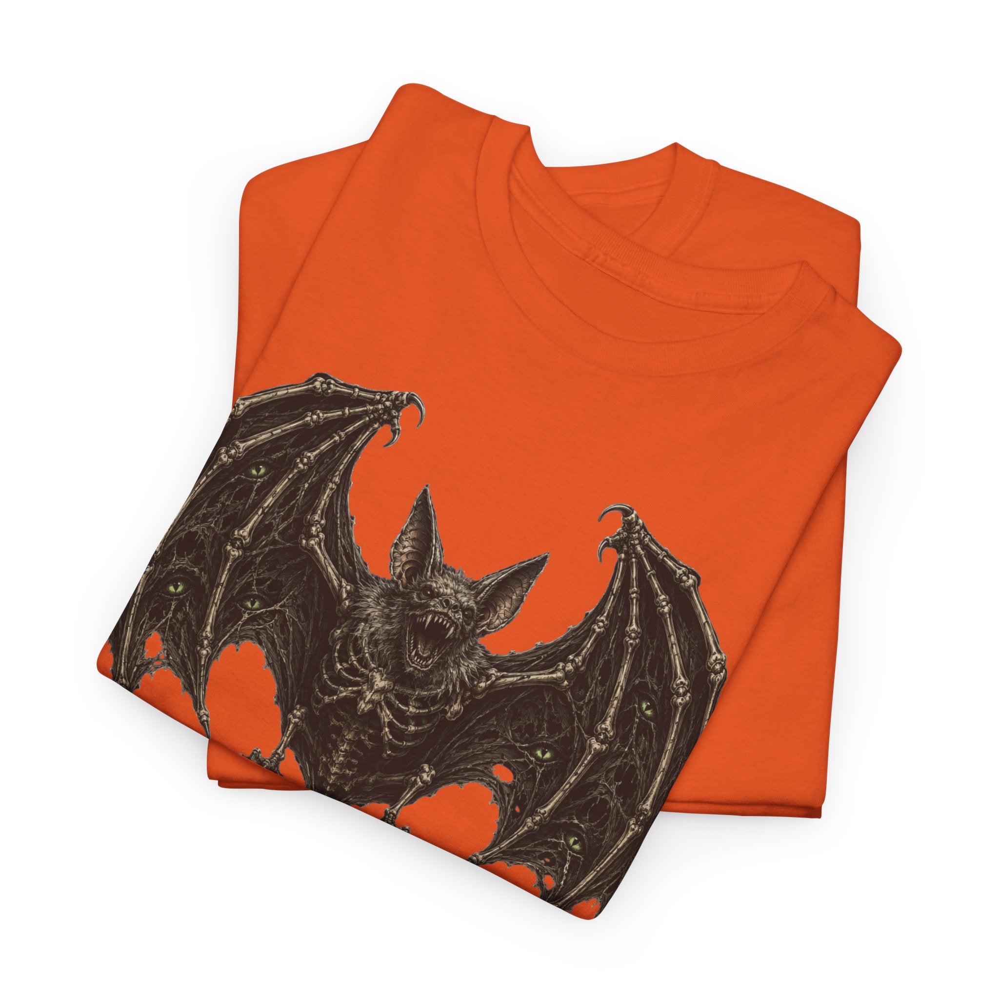 Gothic Bat Graphic Tee — Vintage Winged Skeletal Bat T‑Shirt for Halloween & Gothic Style