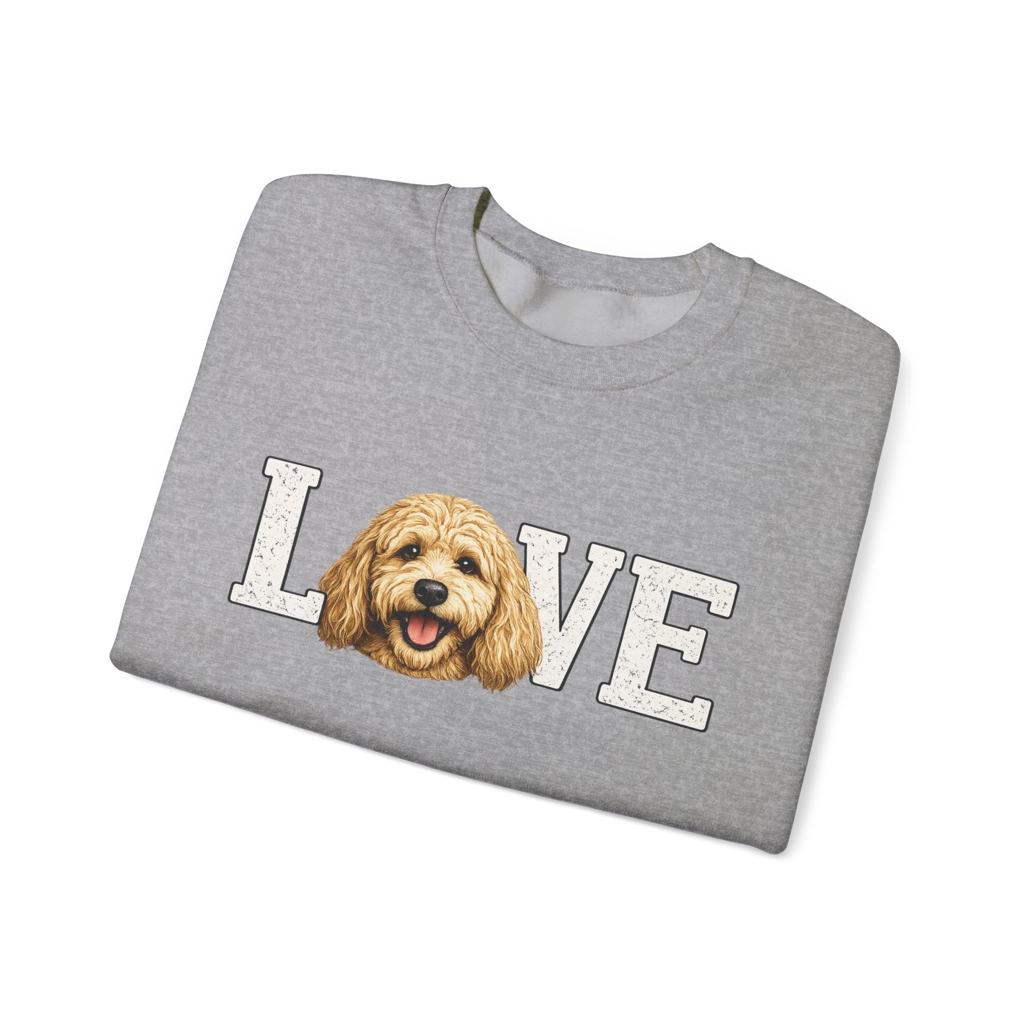 Love Goldendoodle Crewneck Sweatshirt — Cute Goldendoodle Face Pullover for Dog Lovers