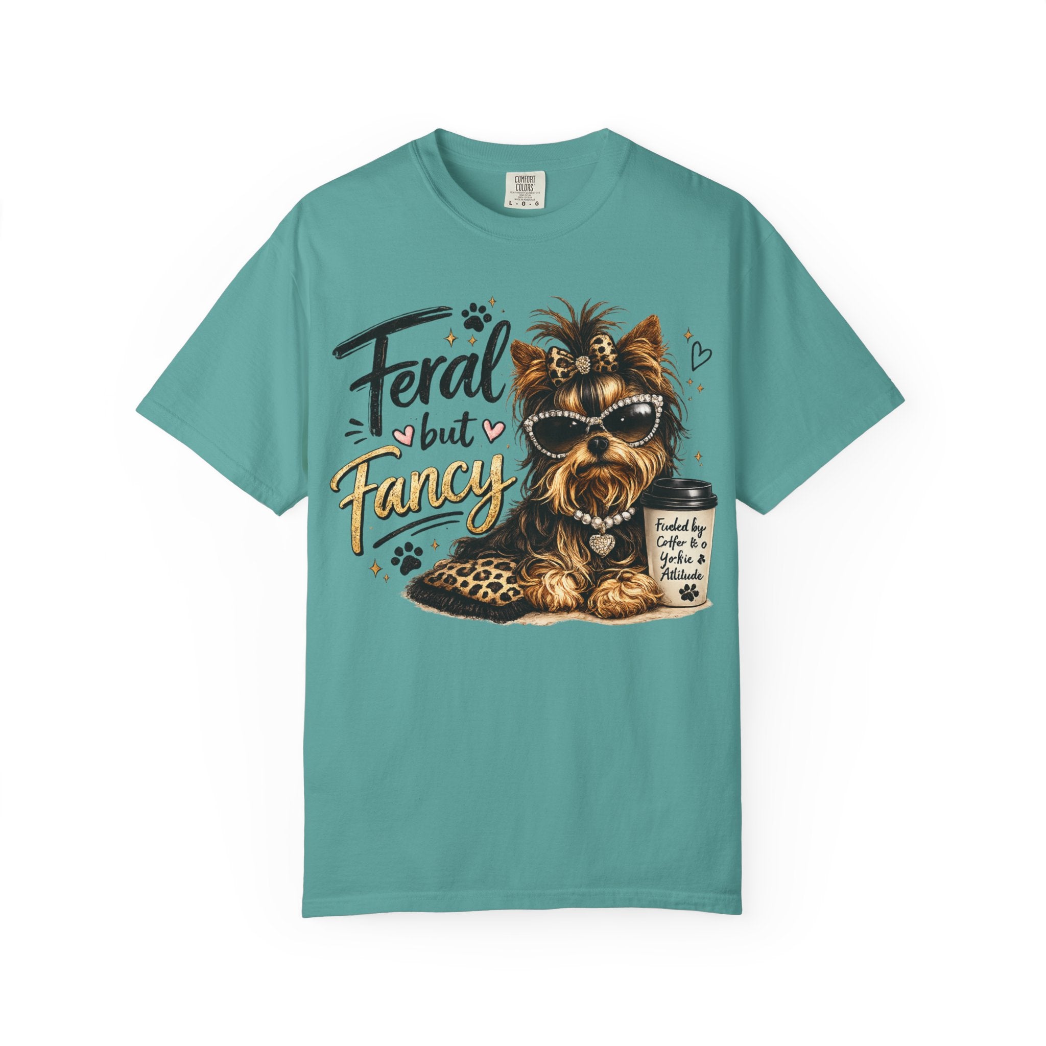Feral but Fancy Yorkie T-Shirt – Cute Dog Graphic Tee for Pet Lovers