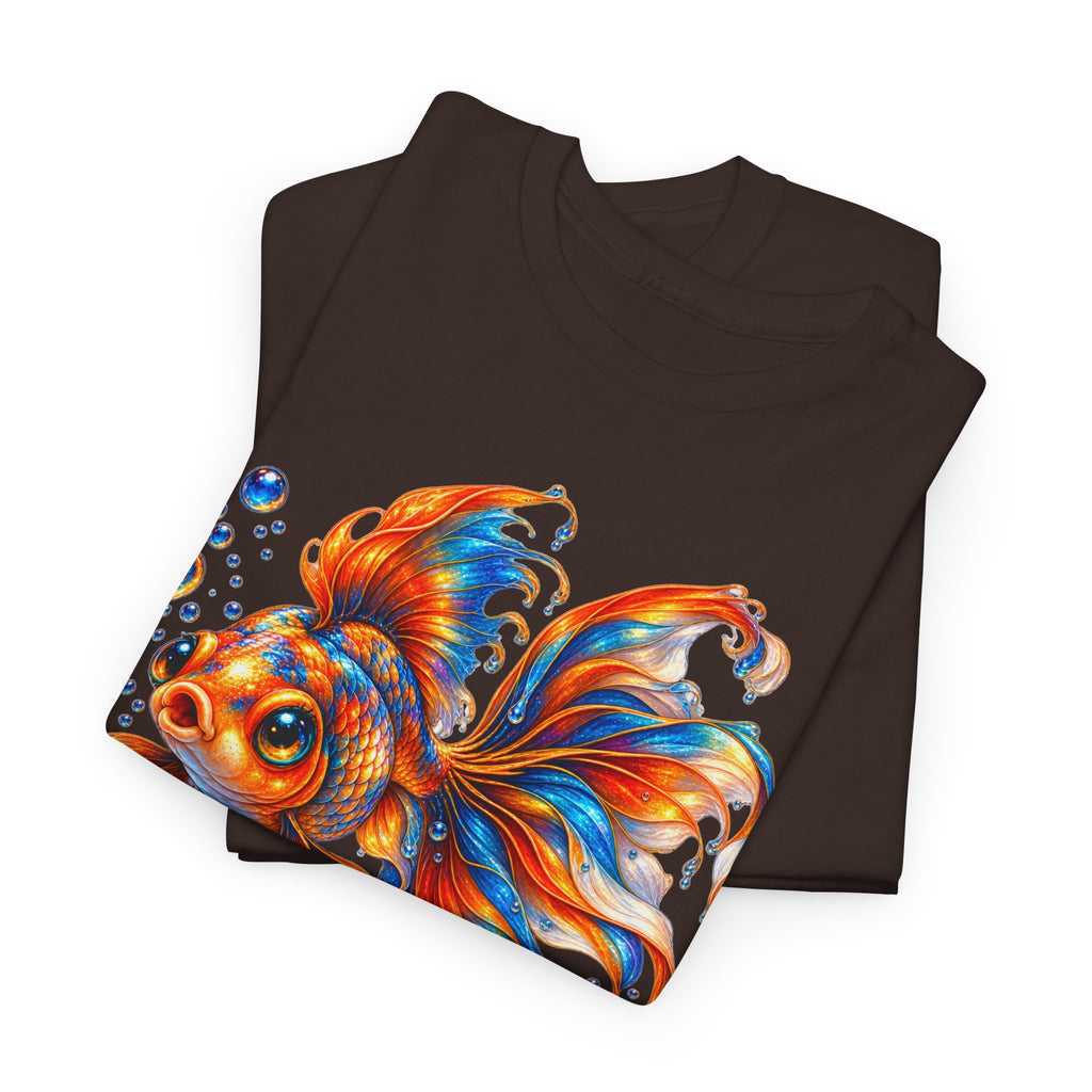 Goldfish Art T-Shirt — Colorful Fantail Goldfish Illustration Tee