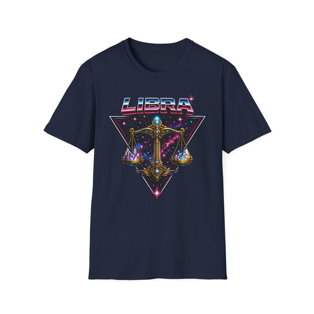 Libra Zodiac T-Shirt — Retro Neon Scales Astrology Tee