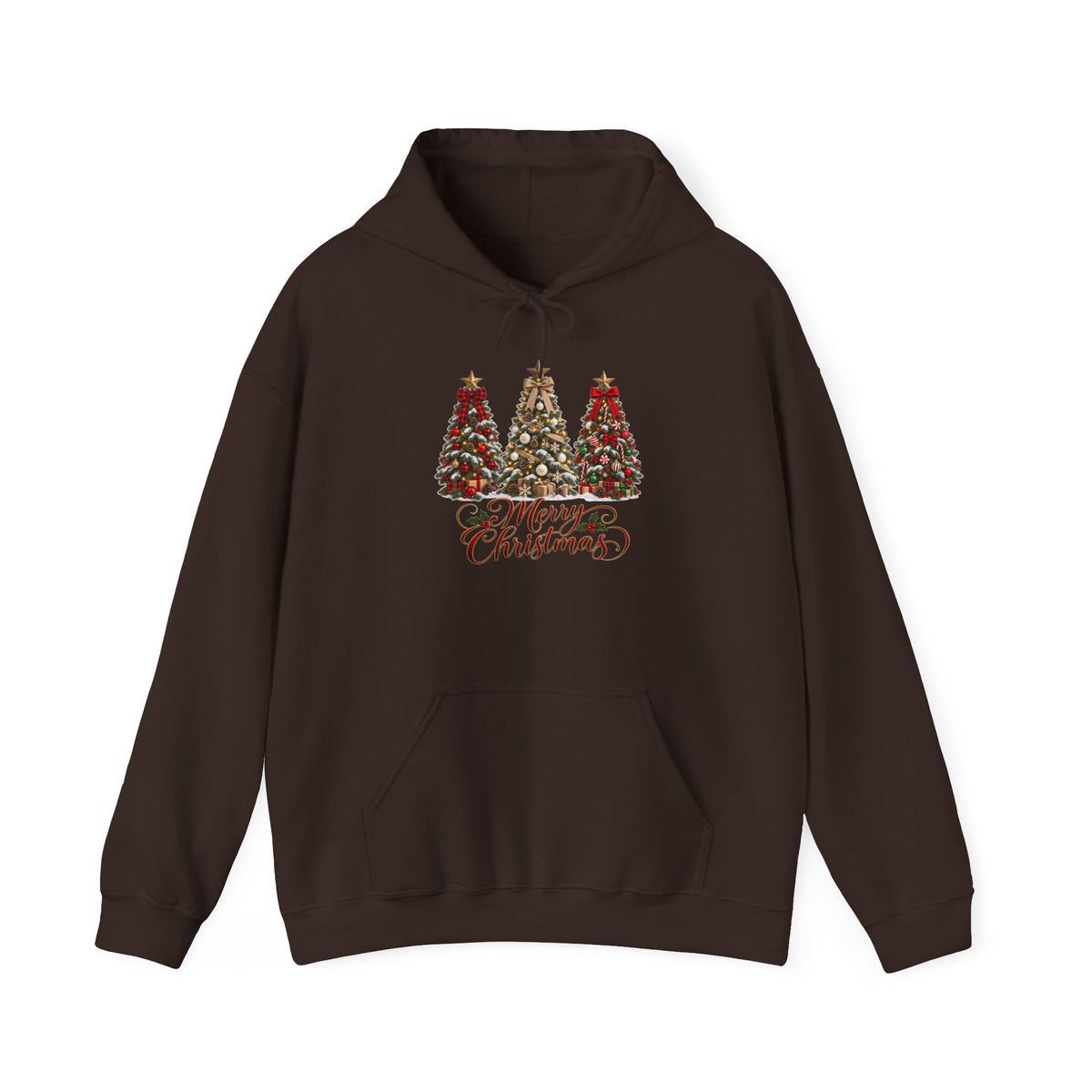 Christmas Tree Trio Hoodie – Festive Holiday Sweatshirt with 'Christmas Wishes' Design