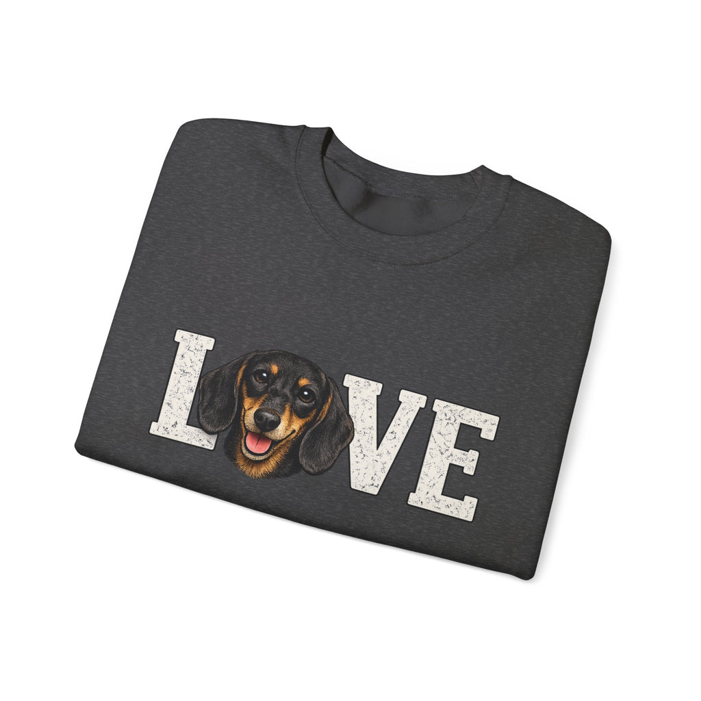 Dachshund Love Crewneck Sweatshirt — Cute Dog Lover Pullover