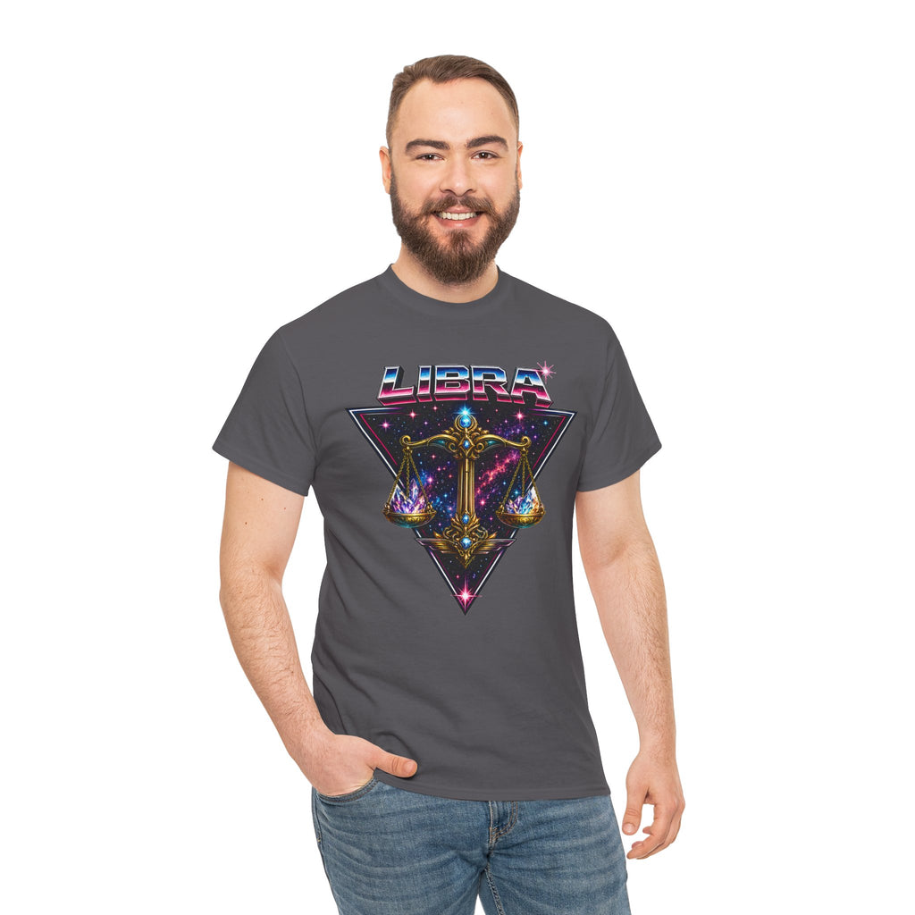 Libra Zodiac T‑Shirt — Retro Cosmic Scales Astrology Tee