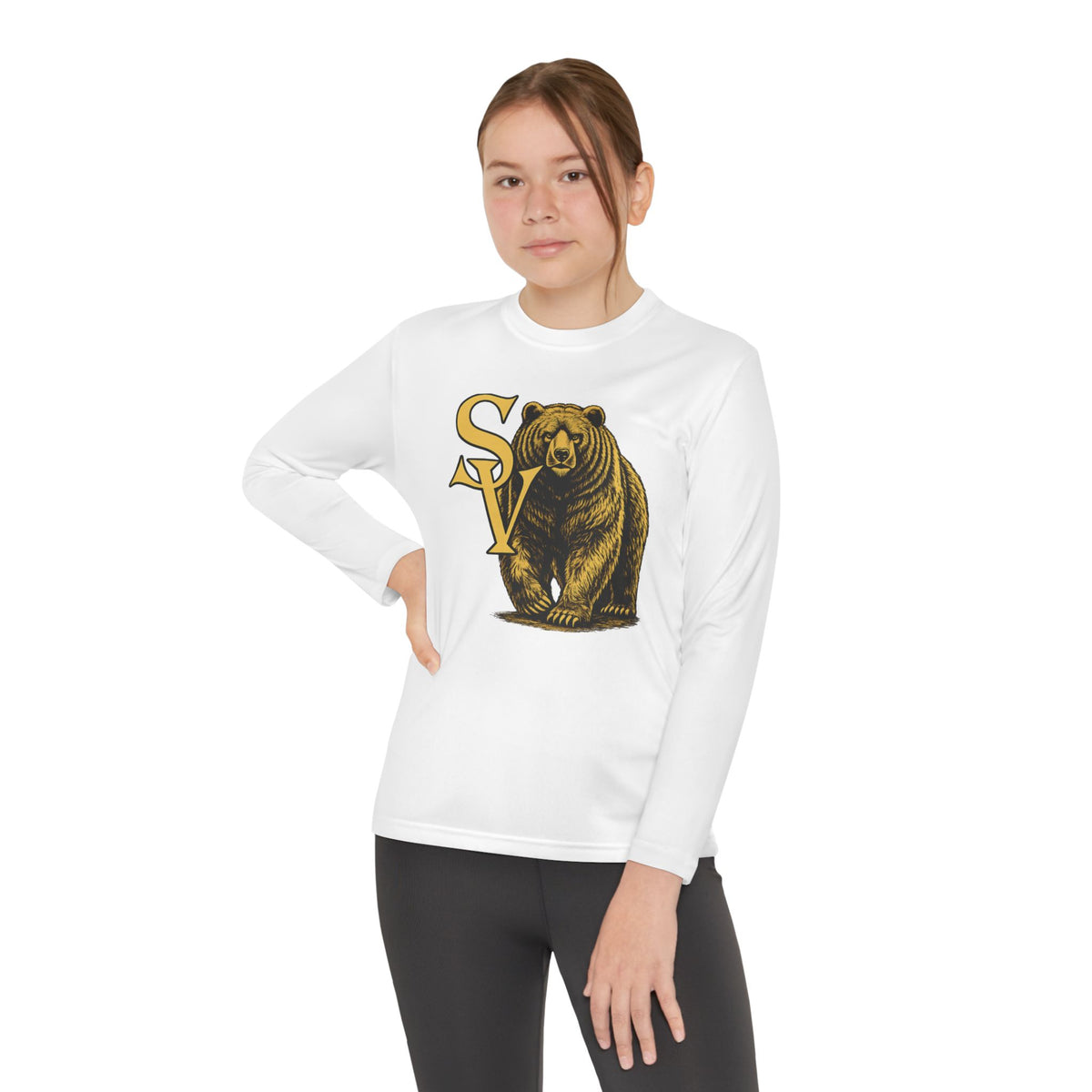Diane J. Design Bear Mascot Long Sleeve Tee
