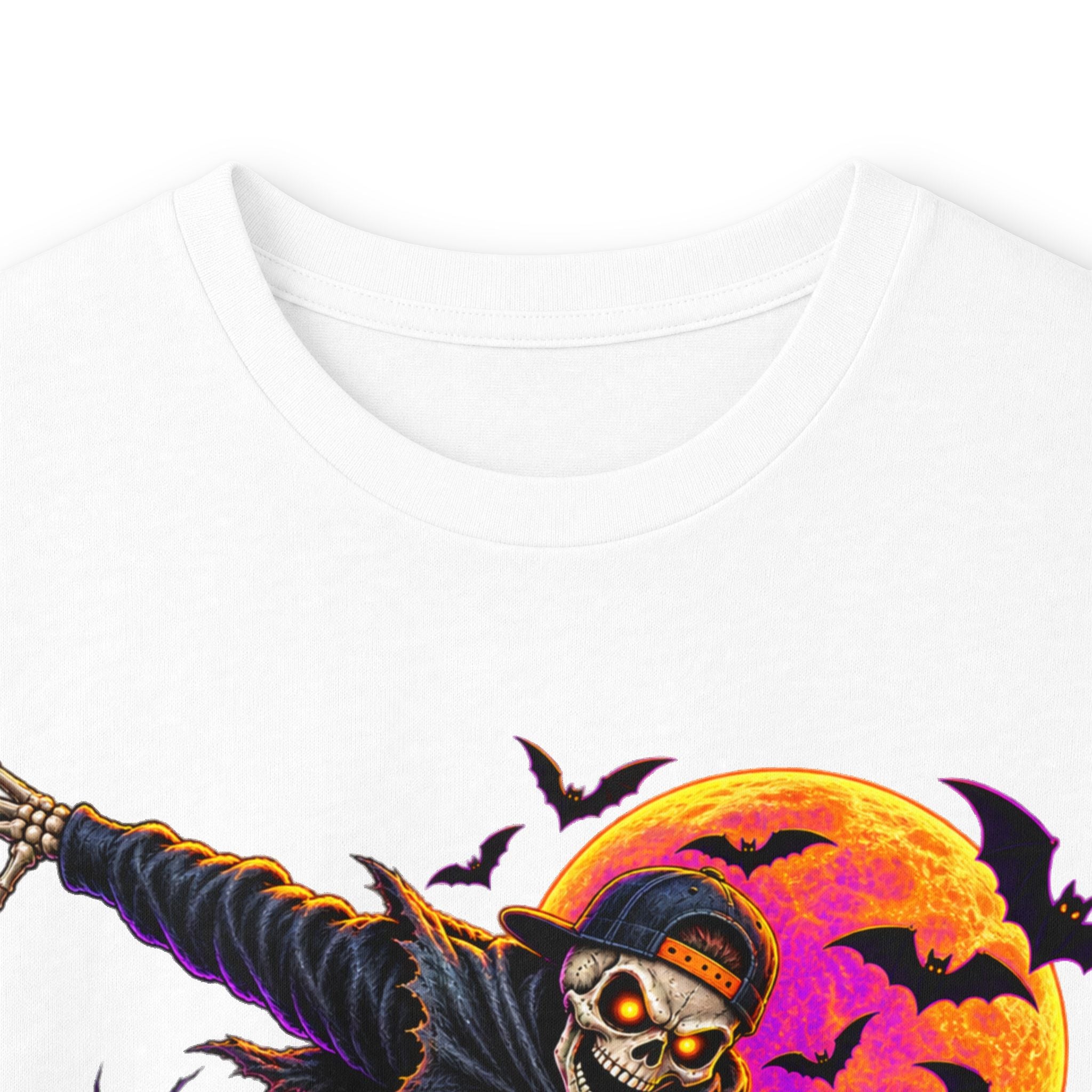 Halloween Skeleton Skateboarder Graphic Long Sleeve Tee