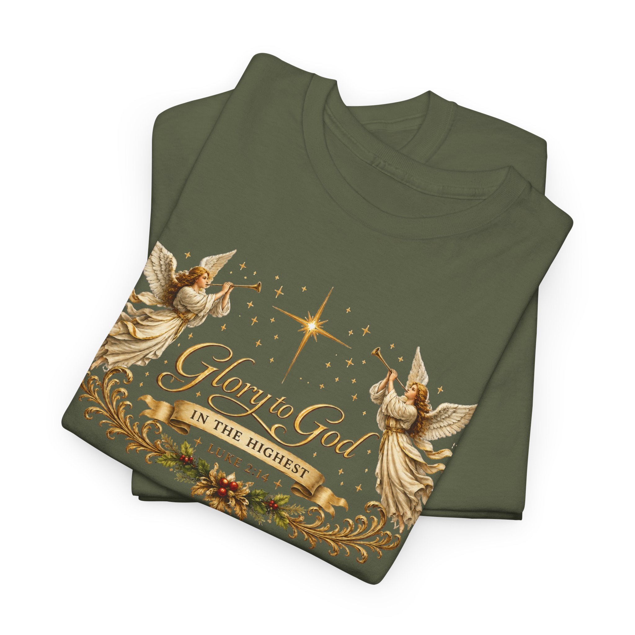 Glory to God Tee — Vintage Angel Christmas Gospel T-Shirt