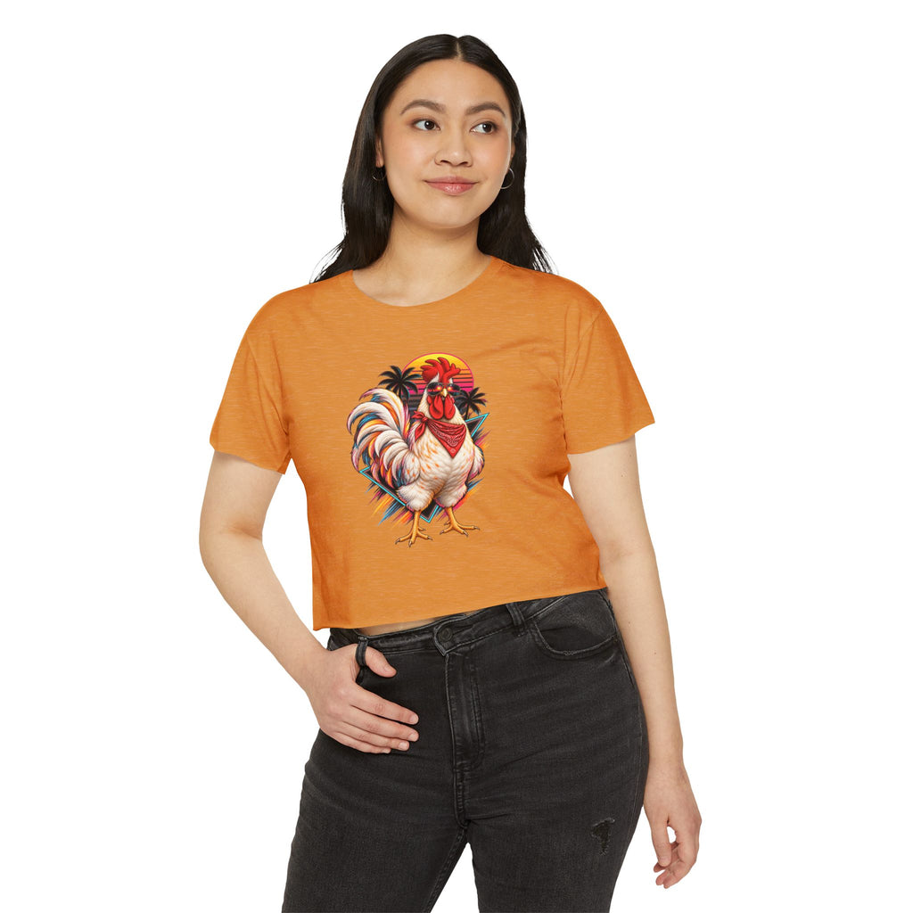 Rooster Sunset Crop Top — Women's Festival Tank Top