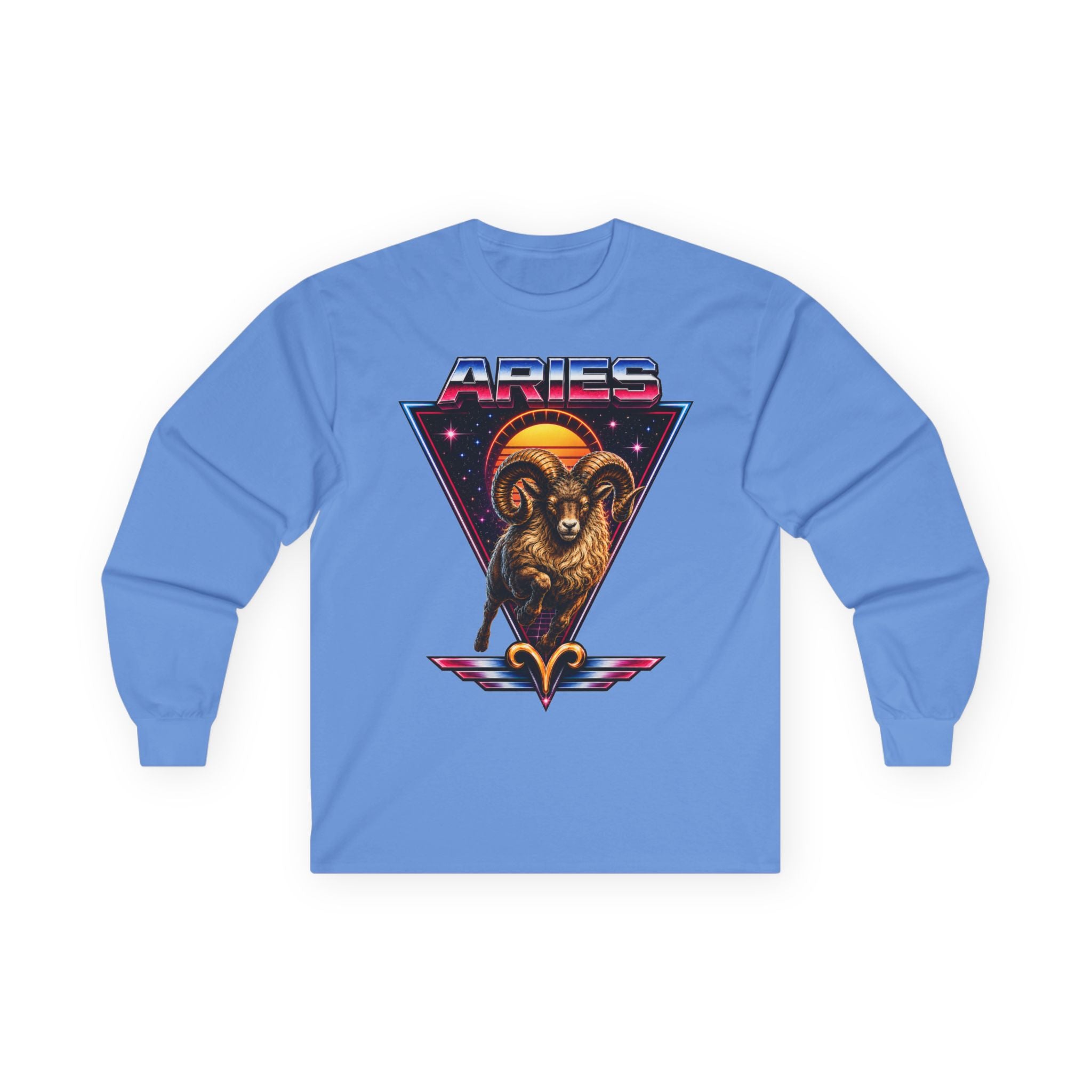 Aries 80s style Zodiac Retro Ram Long Sleeve Tee