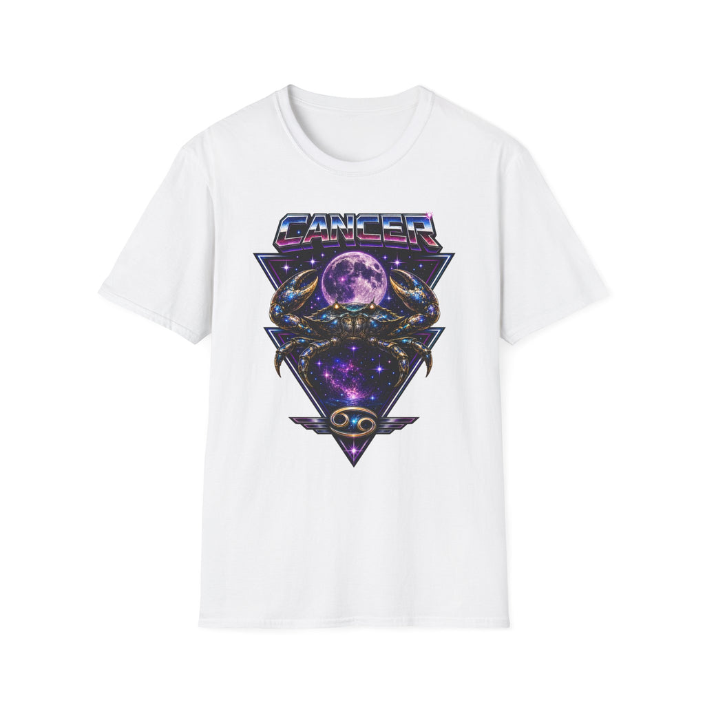 Cancer Zodiac T‑Shirt — Retro Cosmic Crab Design (Astrology Moon Graphic)