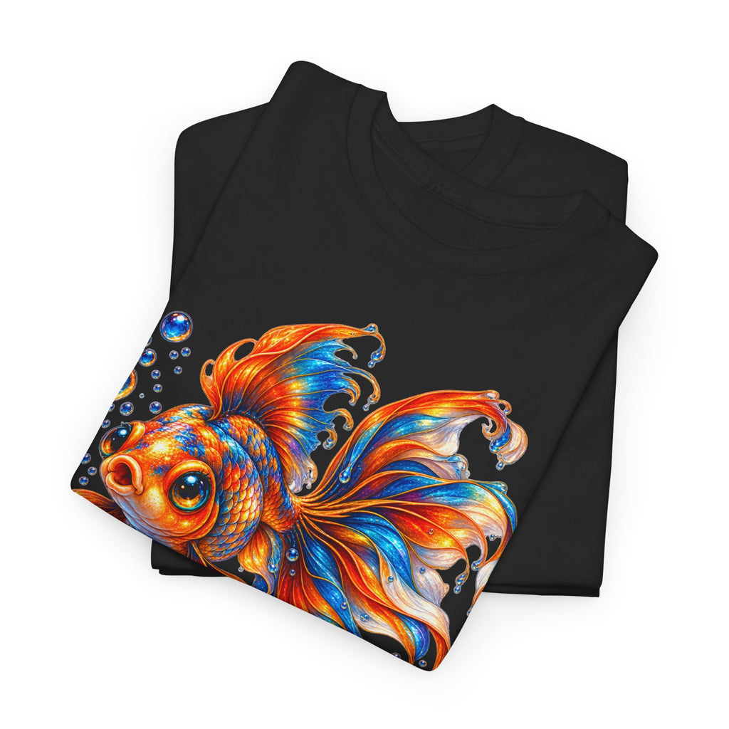 Goldfish Art T-Shirt — Colorful Fantail Goldfish Illustration Tee