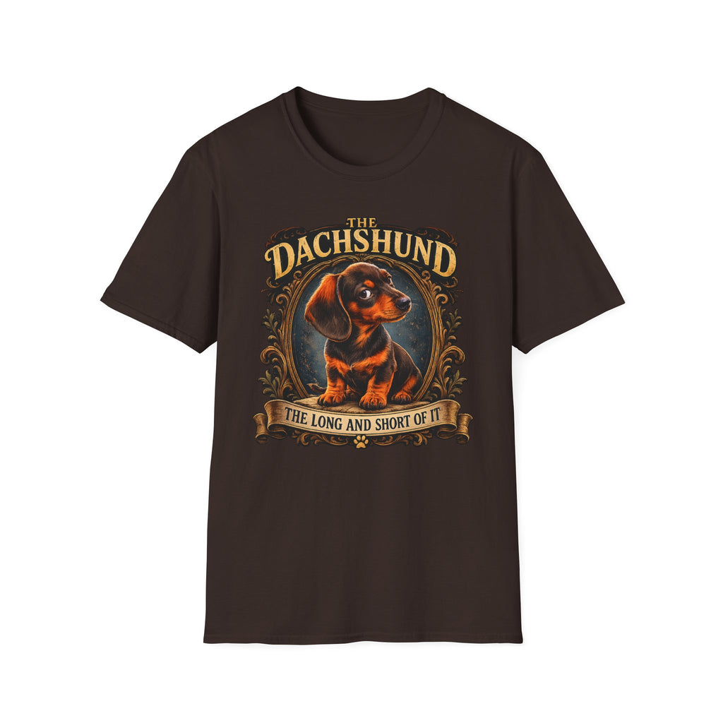Dachshund T-Shirt — 'The Dachshund: The Long and Short of It' Vintage Dog Tee