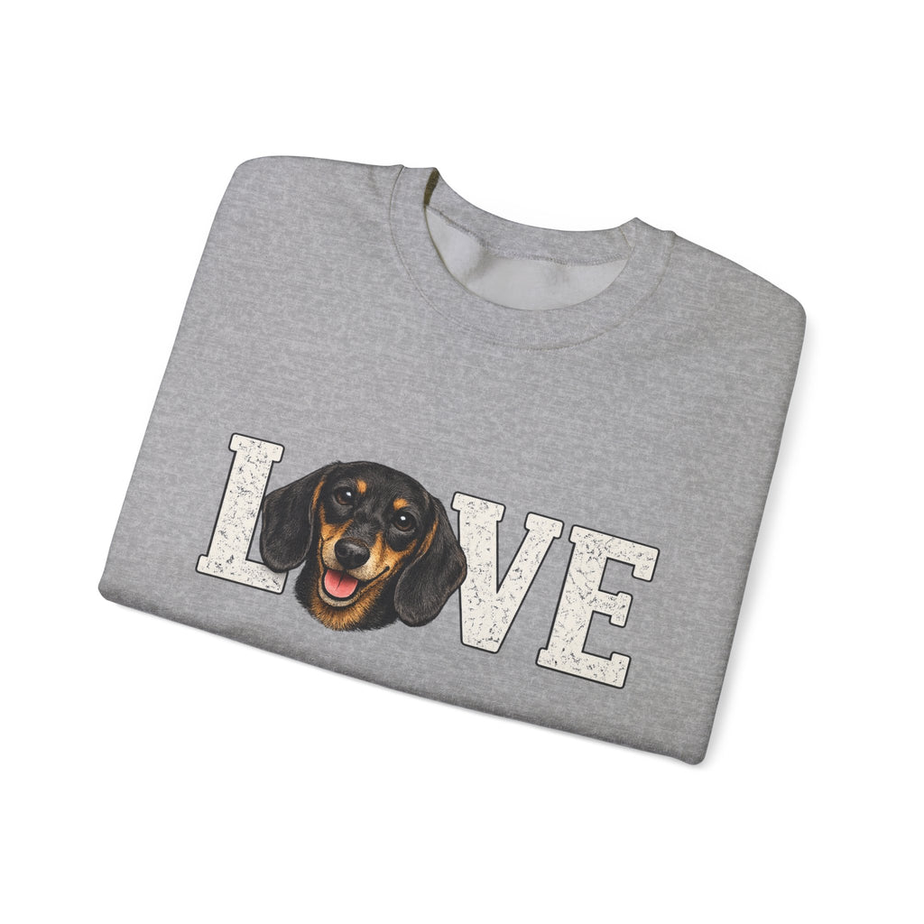 Dachshund Love Crewneck Sweatshirt — Cute Dog Lover Pullover