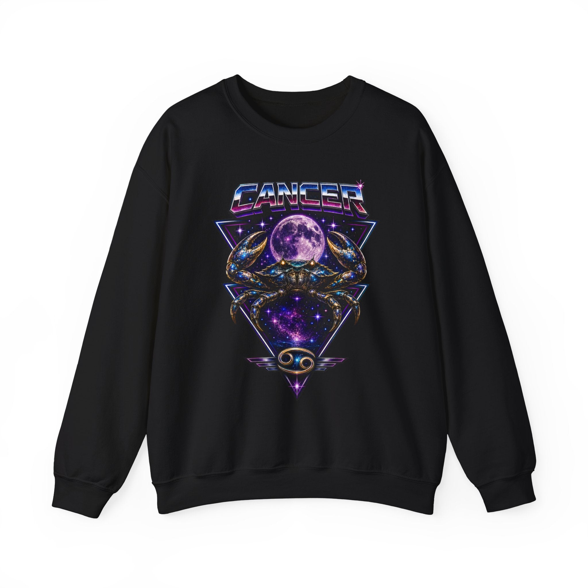 Cancer Zodiac Crewneck Sweatshirt — Retro Cosmic Crab Astrology Design