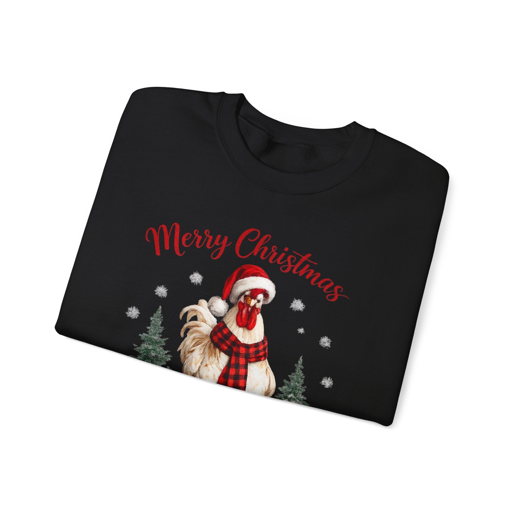 Christmas Rooster Sweatshirt - 'Merry Christmas' Festive Holiday Crewneck