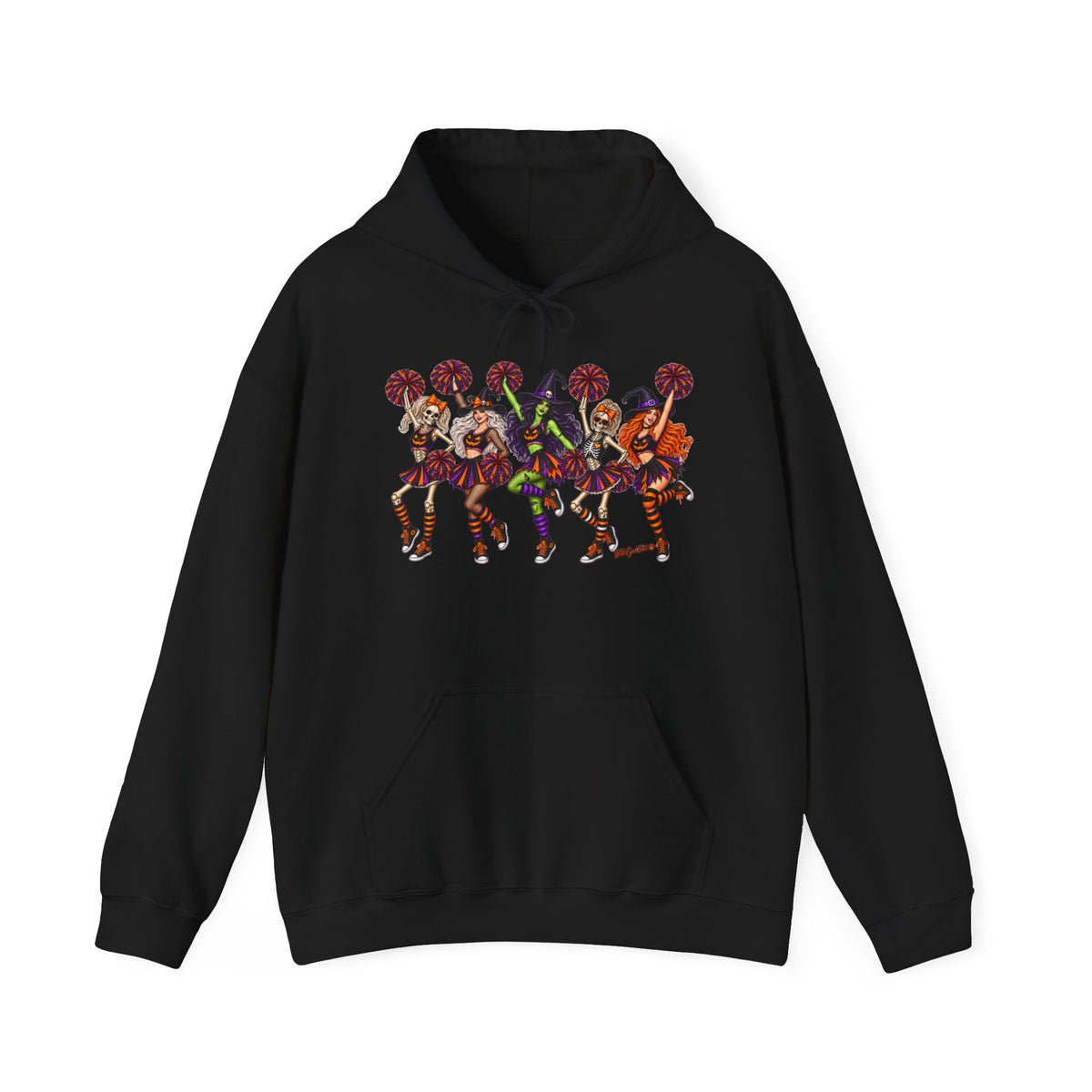Chreerleader Squad Graphic Hoodie — Colorful Dancing Cheerleader Squad Design